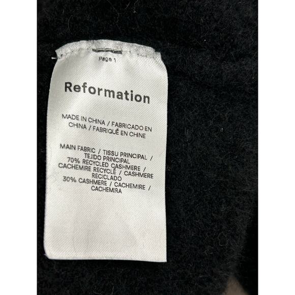 Reformation Cropped Cashmere Turtleneck Black sweater Luxe Knit Top it girl S - Picture 6 of 7